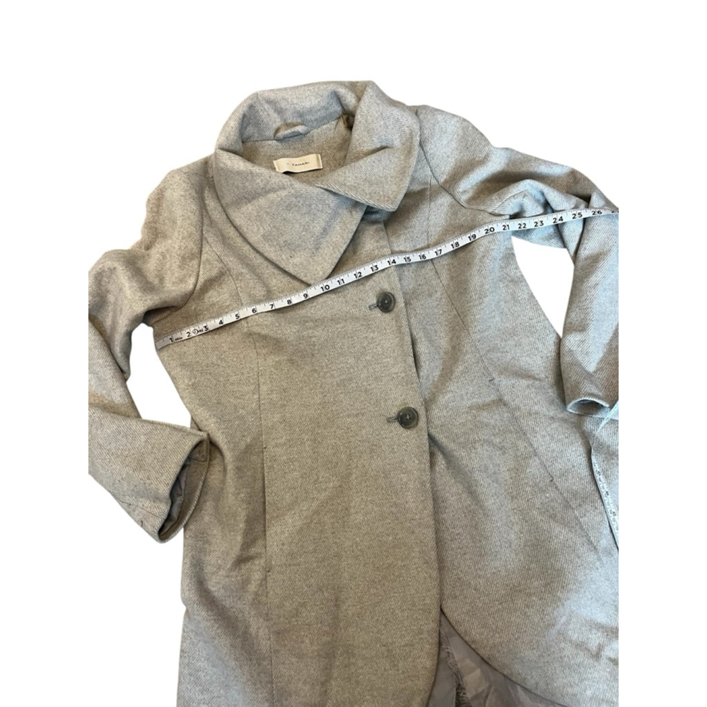 Women's T Tahari Gray Wool Blend Pea Coat M - Picture 9 of 12